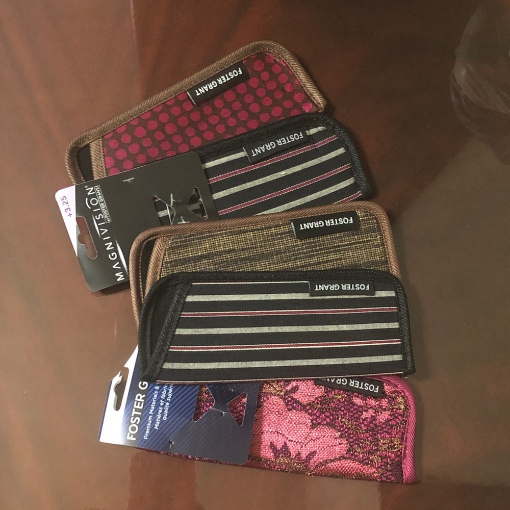 Lot of 5 Foster Grant Soft Eyeglass Cases Pouches NWT